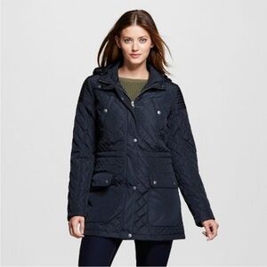 Merona Women's Black Quilted Long Puffer Jacket